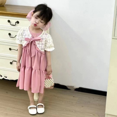 dress soft pinky flow bloom CHN 38 (130805) - dress anak perempuan  